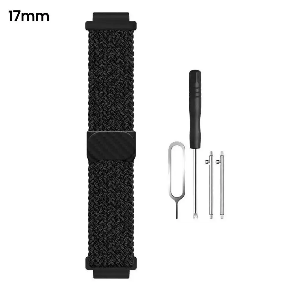 Universelles magnetisches Smartwatch-Nylonarmband mit Schnalle für Kinder 15/16/17mm Atmungsaktives, verstellbares, elastisches Ersatzarmband – Detail 6