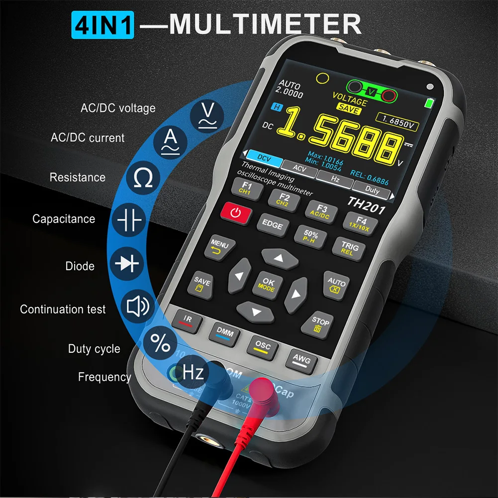 TH201 4 In Thermal Imaging For Oscilloscope Multimeter With Signal Generator 70MHz 288x240 IR Camera For PCB Electronic Testing