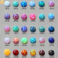 1.5-8mm OP11-OP20 Round Cabochon Flat Back Opal Gems Loose Cabochon Fire Opal Mix Colors For Rings Earrings Necklaces Pendants