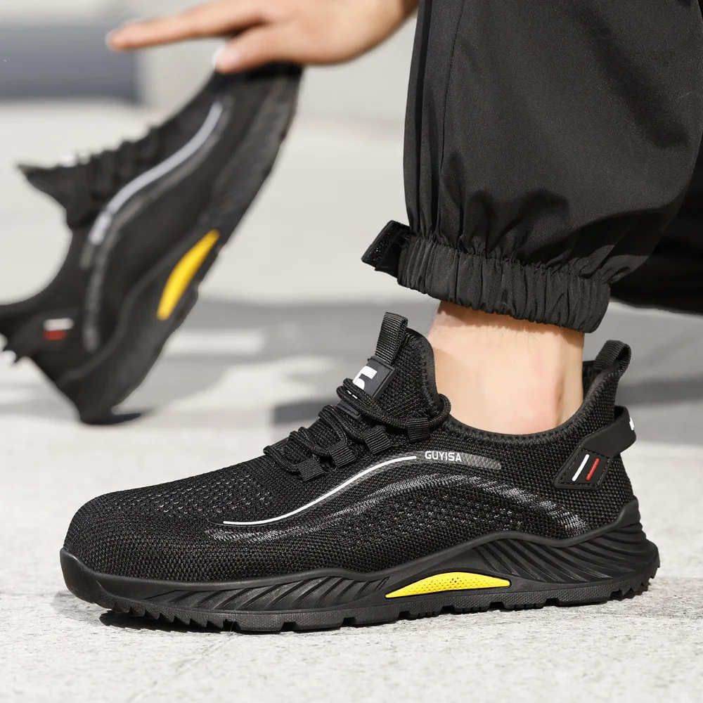 

Защитная обувь, мужские кроссовки со стальным носком, легкие устойчивые к проколам защитные рабочие ботинки, мужская дышащая рабочая обувь, противоударная