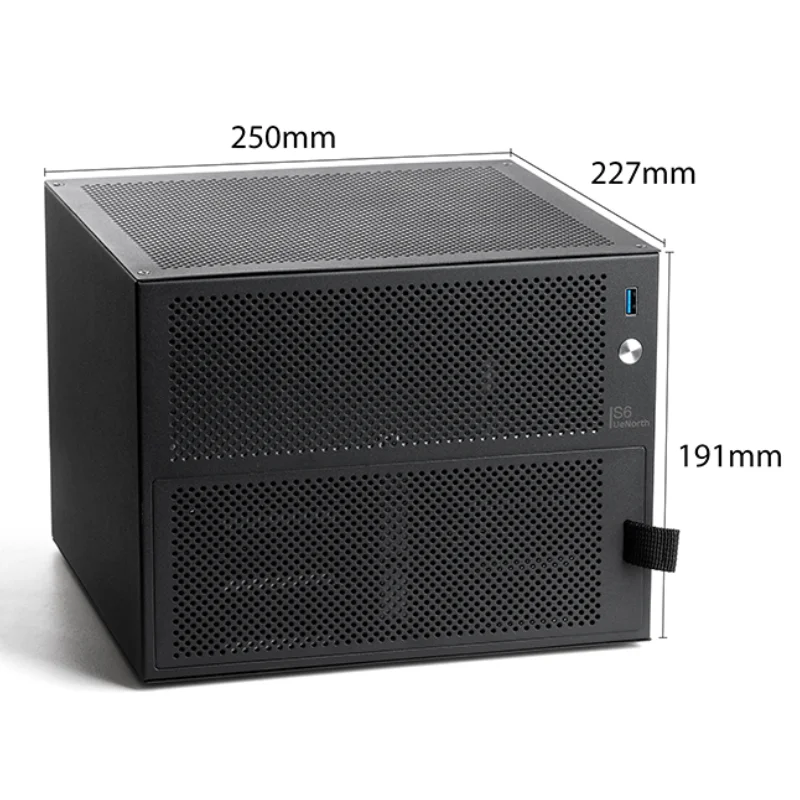 يدعم هيكل NAS Six-bay اللوحة الأم ITX، مصدر طاقة FLEX Small 1U، حد ارتفاع الرادياتير 70 مم، خادم تخزين سطح المكتب DIY