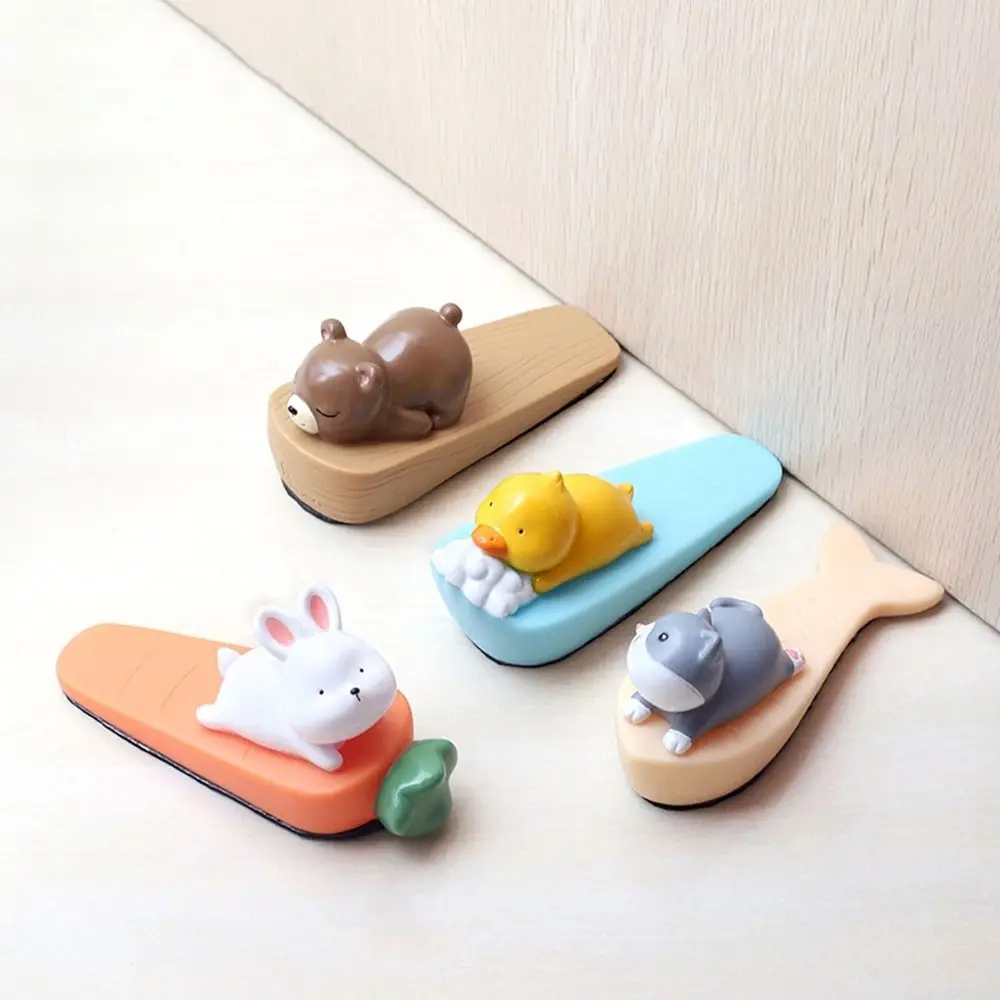 Cute Cartoon Animal PVC Door Stopper Mute Silent Shock Absorbent Door Block Home Anti-collision Wall Protector Door Hardware