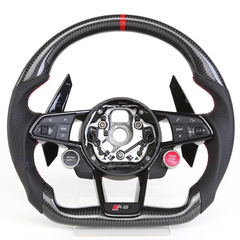 LR AUTO The carbon fiber steering wheel is available for the Audi R8 RS A3 A4 A5 A6 TT