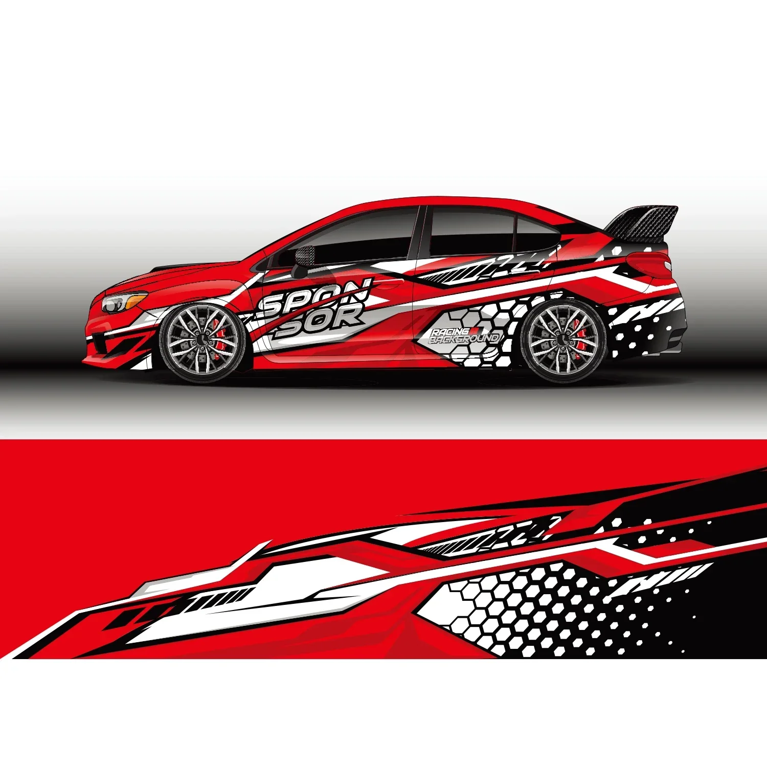 Stripe Car Car Full Wrap Sticker Decorative Car Decal Cut Body Racing Graphic Decal Vinyl Wrap Modern Design Red Retro