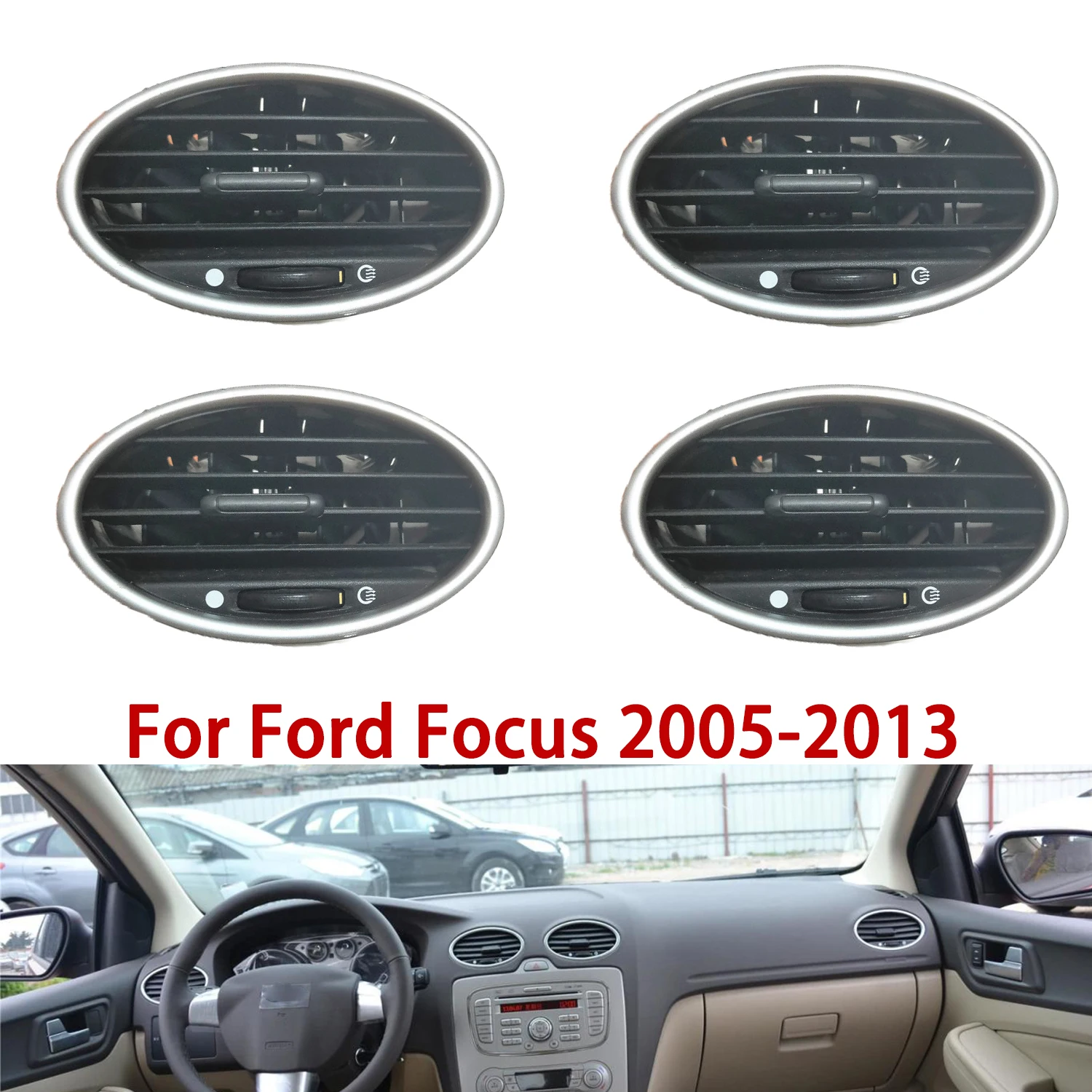 chengcheng-Для Ford Focus MK2 2005-2013 4M51-A014L21-AD Передняя центральная решетка воздуховода кондиционера в сборе 4M51A014L21AD