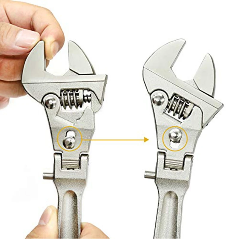 ABGG-Adjustable Wrench Folding Handle Dual-Purpose Pipe Wrench Ratchet Spanner Key Hand Tool Multi Tool (21Cm)