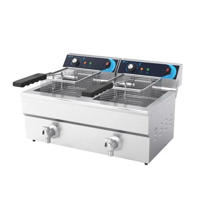 

Electric fryer Commercial double-cylinder large-capacity electric fryer Thickened French fries fryer equipment