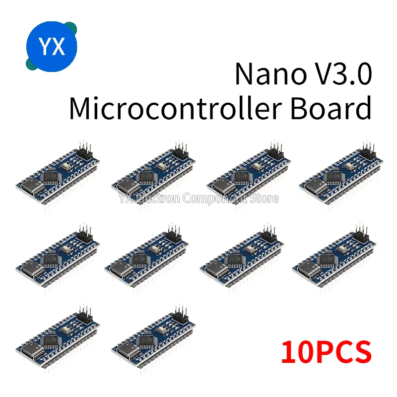 10PCS Nano V3.0 Microcontroller Board for Arduino with CH340 USB Driver, 16Mhz ATmega328P, for  Arduino