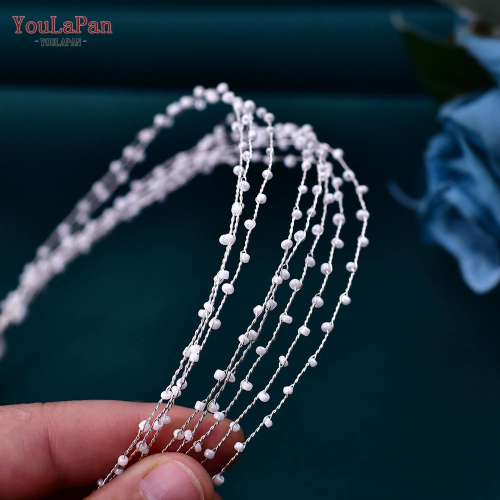 TOPQUEEN-Handmade Beads Headpiece para As Mulheres, Noiva Headband, Casamento Tiara, Acessórios de Cabelo, Festa Headwear, Bridal Headwear Presente, HP28