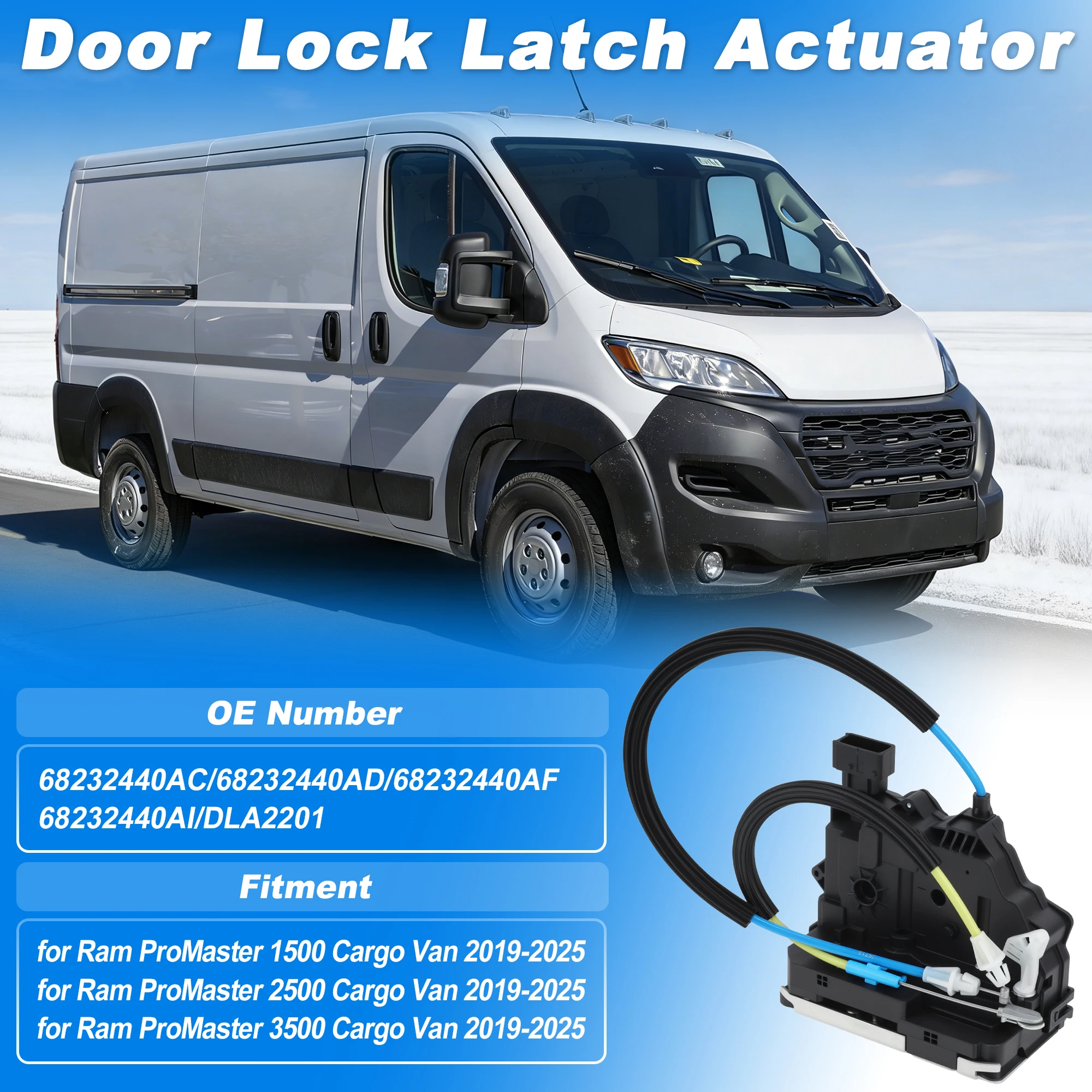 

UXCELL Front Right Door Lock Actuator for Ram ProMaster 1500 2500 3500 19-25 68232440A