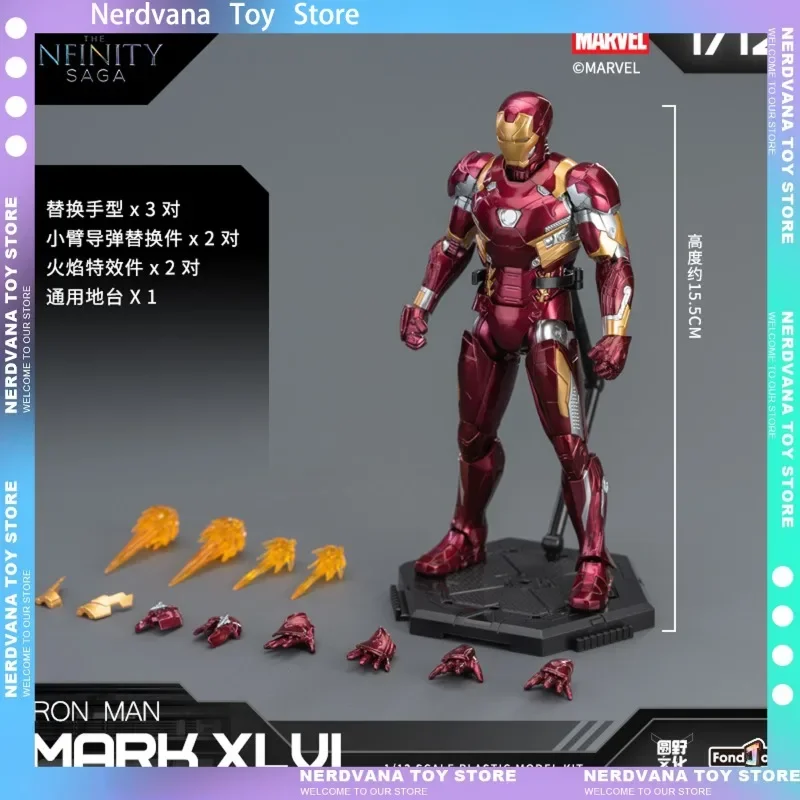 

New 2025 1/12 Iron Man MARK6 Models Kit The Fight Standing Position Avengers MK6 Mecha Assembly Action Figure Joint Movable Toys