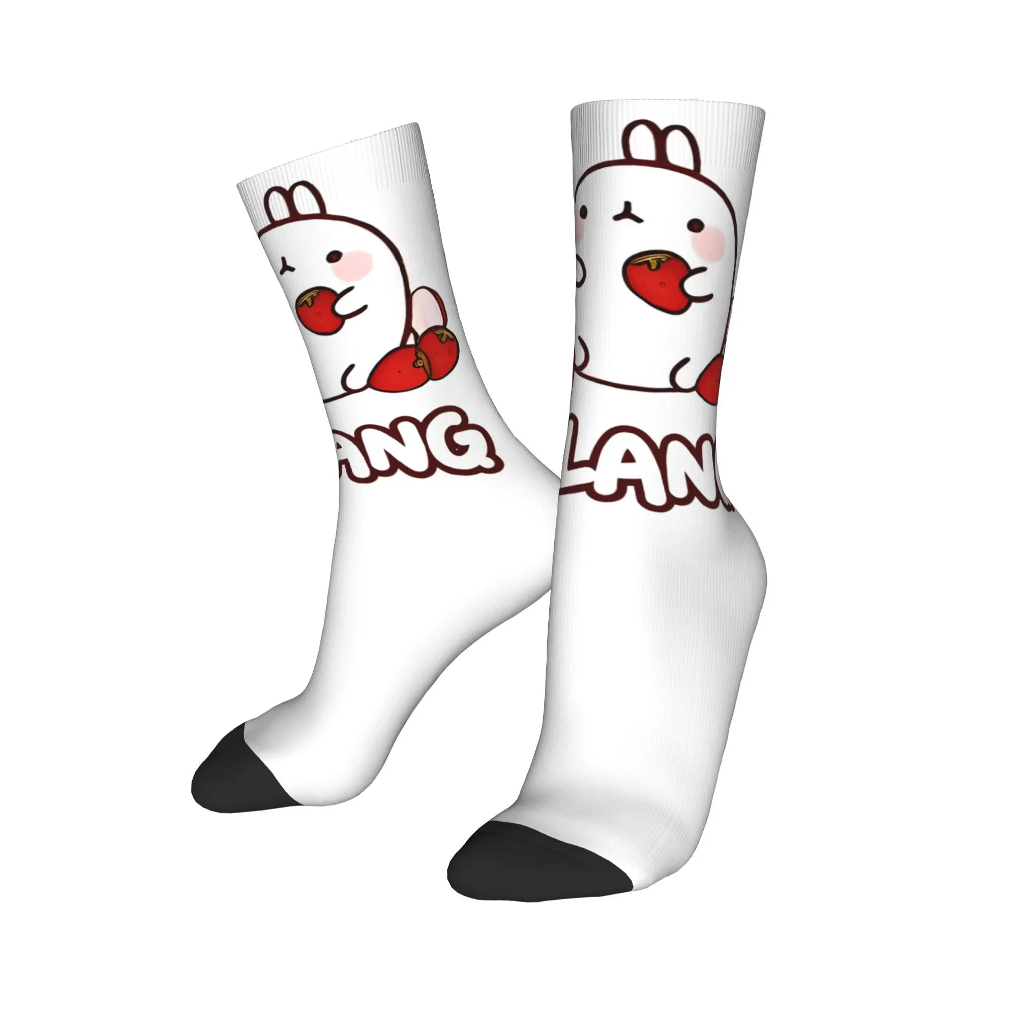 

Strawberry M-Molangs Socks Men's Women's Polyester Fashion Socks Crazy Spring Summer Autumn Winter Middle Tube Socks Gift,