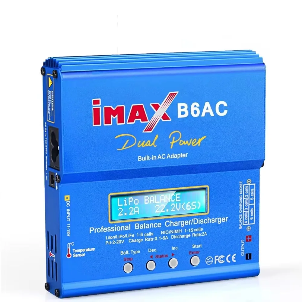 Ładowarka RC Imax B6 AC 80W B6AC 6A Ładowarka Balansująca Cyfrowy Ekran LCD Akumulatory Li-ion LiFe Nimh Nicd PB Lipo Rozładowarka