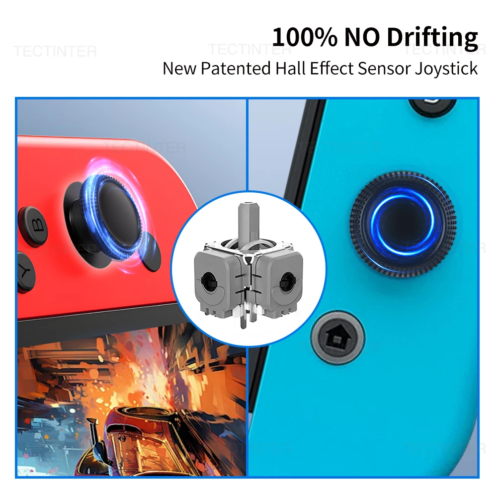 عصا تحكم بديلة بتأثير القاعة لمفتاح NS/Lite/OLED Joycon وحدة تحكم غمبد عصا الإبهام ملحقات أجزاء إصلاح تناظرية