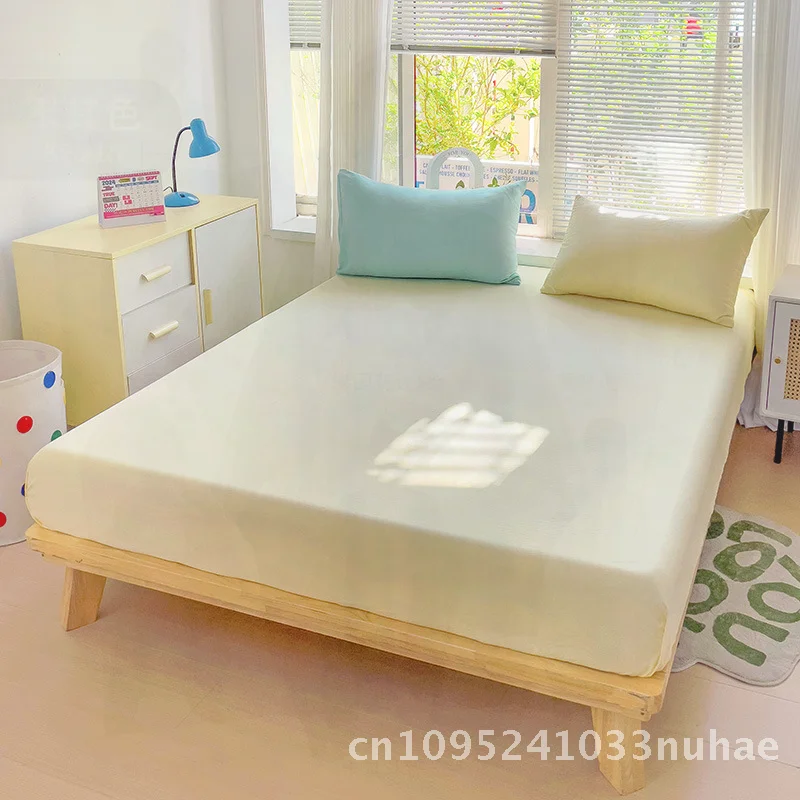 

Class a Single Bed Hat Maternal Infant Grade Washed Cotton Pillowcase Pair Super Soft Fitted Sheet for 1.8m & 1.5m Beds