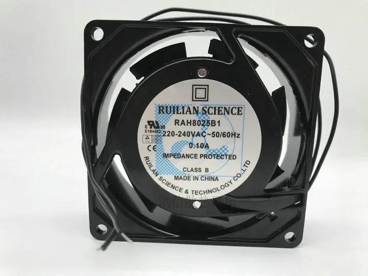 

RUILIAN SCIENCE RAH8025B1 220V 240V 0.10A 8025 Cabinet Ball Cooling Fan