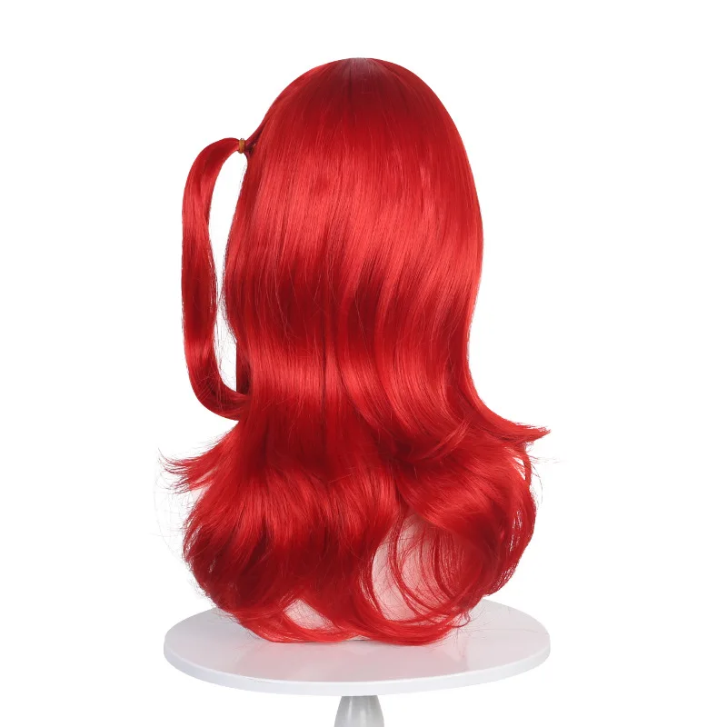 Yukari Kida Cosplay perruque solitaire Rock Style spécialement fait vin rouge côté queue de cheval Cosplay perruque