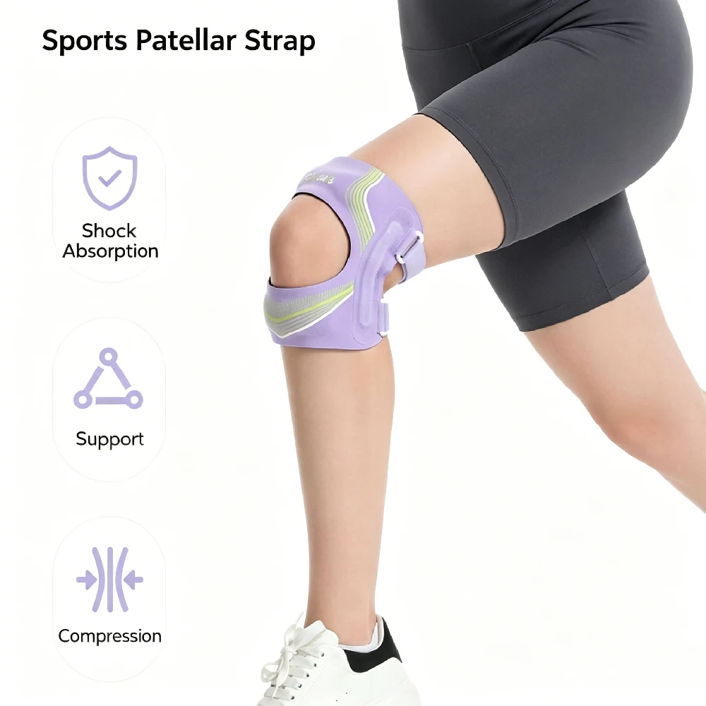 Patellasehnen-Stützbandage, Kniebandage für Frauen und Männer, offene Patella | Gel-Pad mit Seitenstabilisatoren für Laufen und Workouts – Detail 7