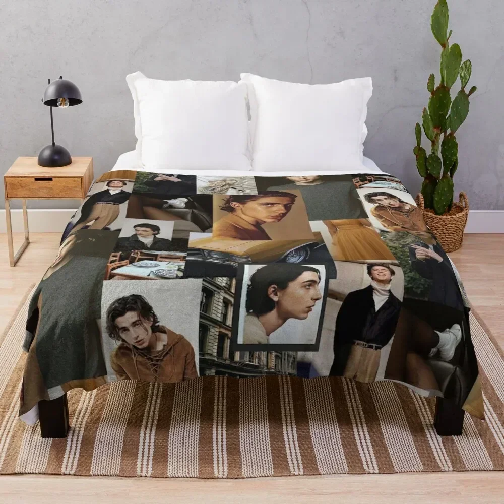 Timothee Chalamet: Collage Throw Blanket Luxurious Soft Blanket Holiday Gift for Family