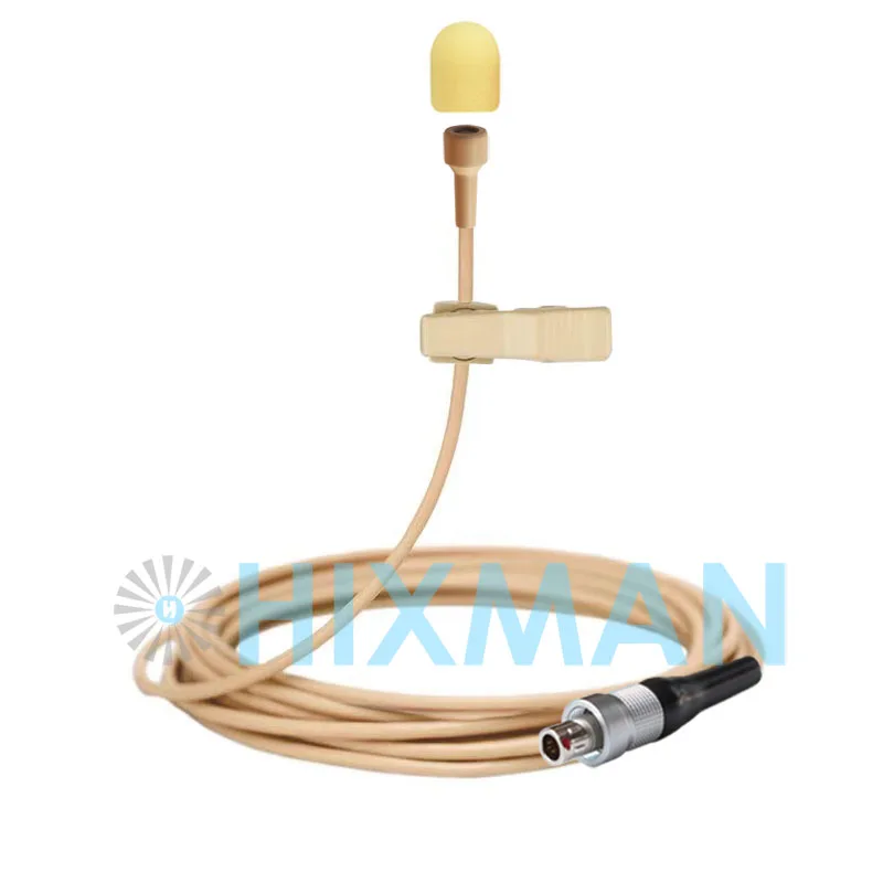 HIXMAN Beige LB6-S3 Omni Lav Lavalier Lapel Condenser Microphone For Sennheiser Shure Wisycom Zaxcom Lectrosonics Wireless Set