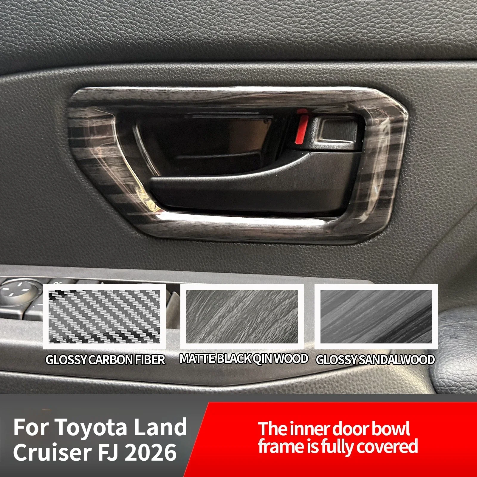 For Toyota Land Cruiser FJ 2026 Car Inner Door Bowl Protective Cover All-inclusive Front & Rear Door Handle Bowl Decor Frame detail image 1