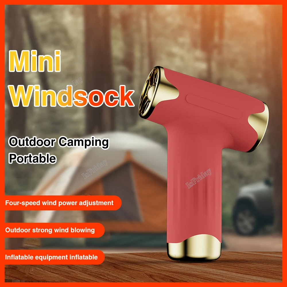 Portable Mini Jet Turbo Fan for Camping Fire Wood Heater 4 Speeds Air Inflation 100000RPM Keyboard Household Clean Rechargeable