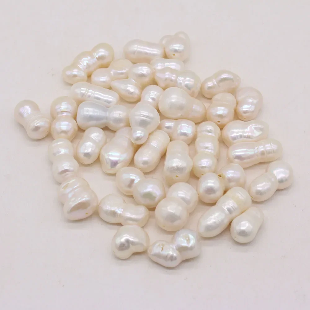 3Pcs Natural Freshwater Pearl Beads White Peanut Shape Loose Pearls For Jewelry Making DIY Charm Bracelet Necklace Accessories