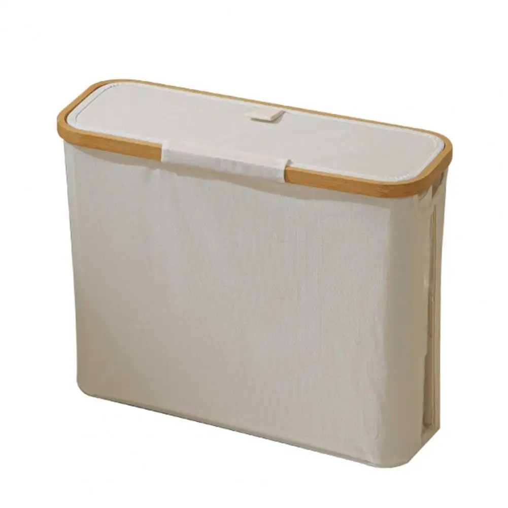 Bamboo Toilet Paper Storage Basket Capacity Foldable Toilet Paper Storage Basket with Lid for Bathroom Paper Organizer