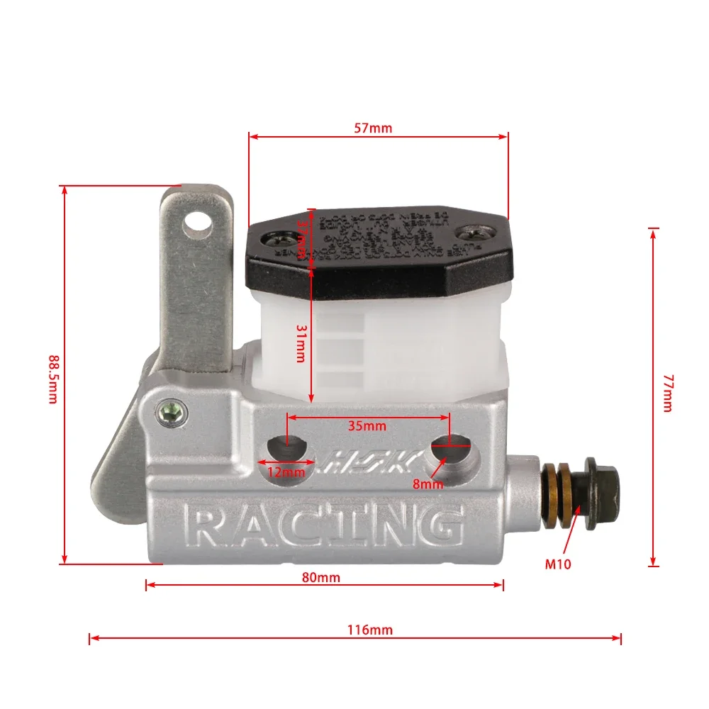 NEW Rear Foot Hydraulic Brake Master Cylinder Pump For Go Kart Drift Track Racing Tricycle Quad ATV UTV Replacement Parts