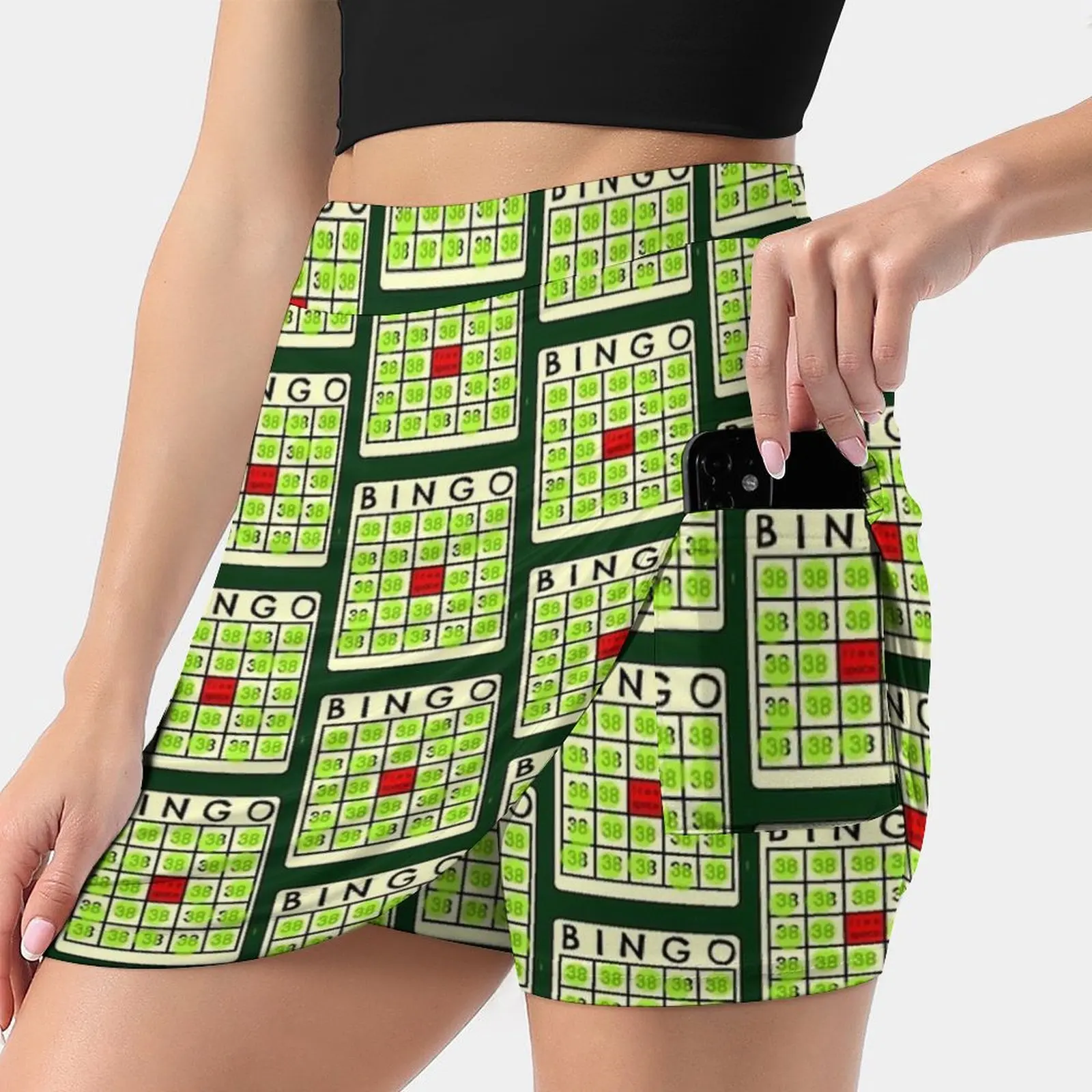 Luckiest Bingo Card Women's skirt With Pocket Vintage Skirt Printing A Line Skirts Summer Clothes Bingo Bingo Luckiest Bingo