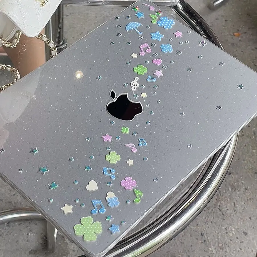 Four-leaf Clover Notes Shining Laptop Case For Macbook Air 13.6 M4 NEO 15 M3 Hard Cover For Mac Book Pro 13 M1 M2 14 M4 M5 16