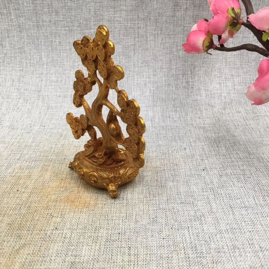 Pure Copper Copper Ware Lucky Fortune Tree Cash Tree Ornament Lucky Treasure