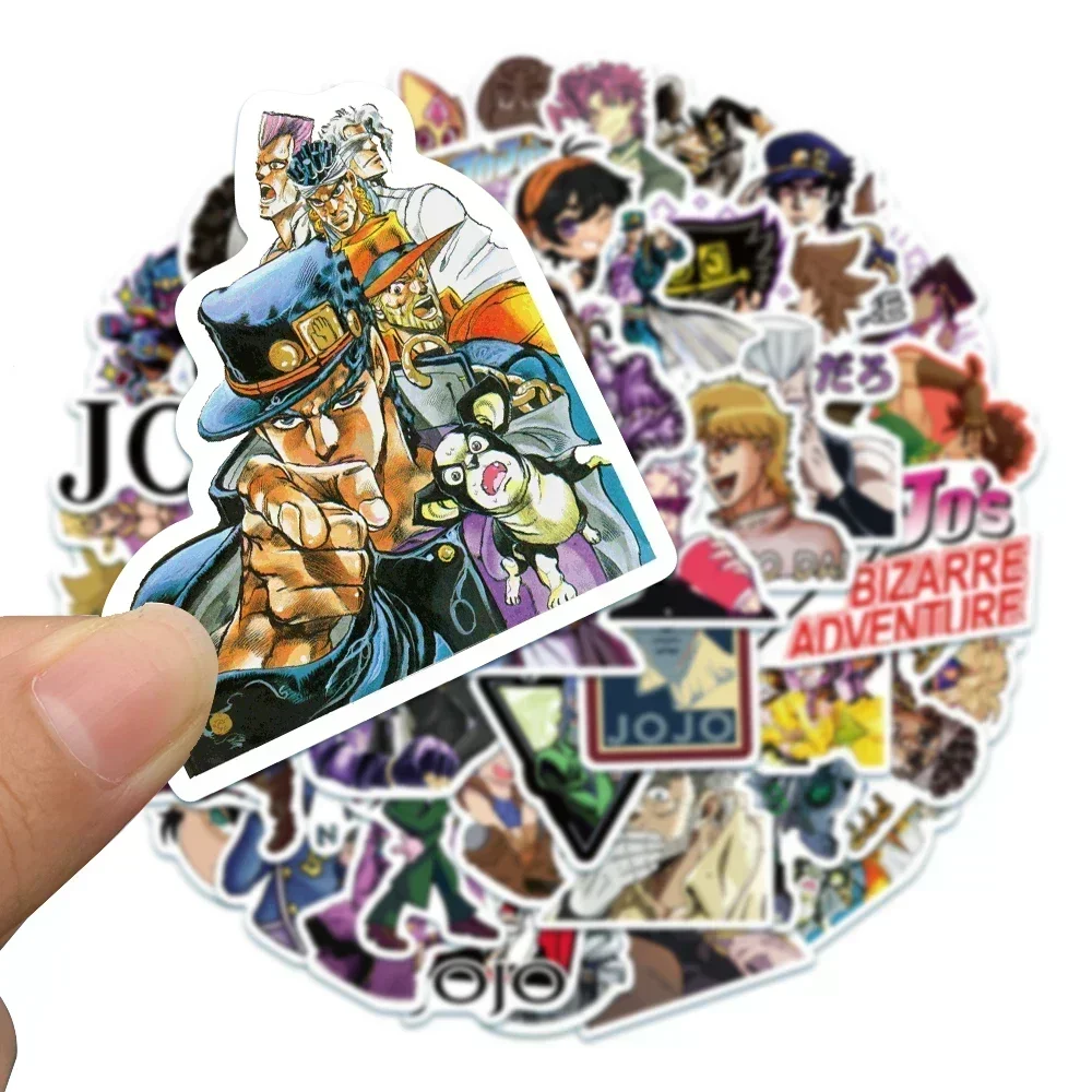 50pcs JoJos Bizarre Adventure Stickers Cartoon Anime Decals for DIY Guitar Suitcase Skateboard Laptop Phone Sticker Kids Toys