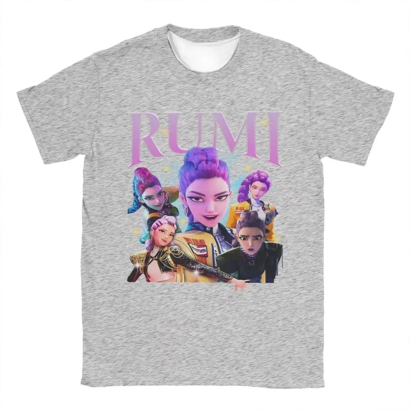 2025 شعبية رومي K-pop شيطان الصيادين Huntrix ثلاثية الأبعاد مطبوعة مستديرة الرقبة قصيرة الأكمام فضفاضة تنفس التجفيف السريع تي شيرت #3