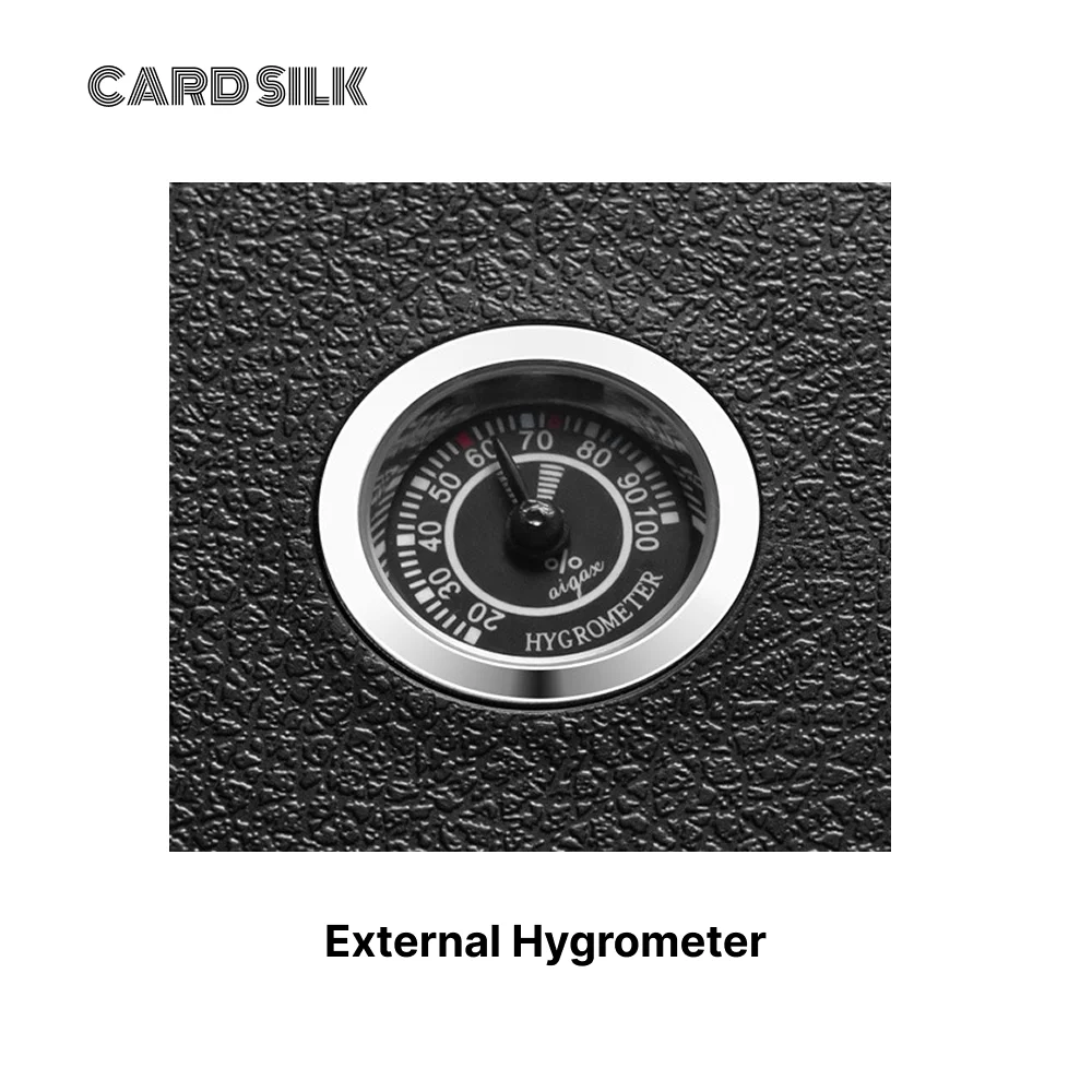 Humidor de puros, caja de puros de cuero con higrómetro externo, estuche de regalo premium, capacidad para 10 puros, almacenamiento elegante para hombres