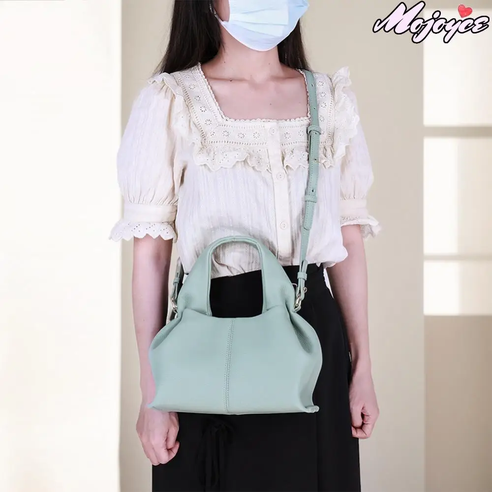 Fashion Cloud Shoulder Bag Ladies Retro Crossbody Bag Solid Color Dumpling Clutch Purse with Removable Strap Korean Tote Handbag