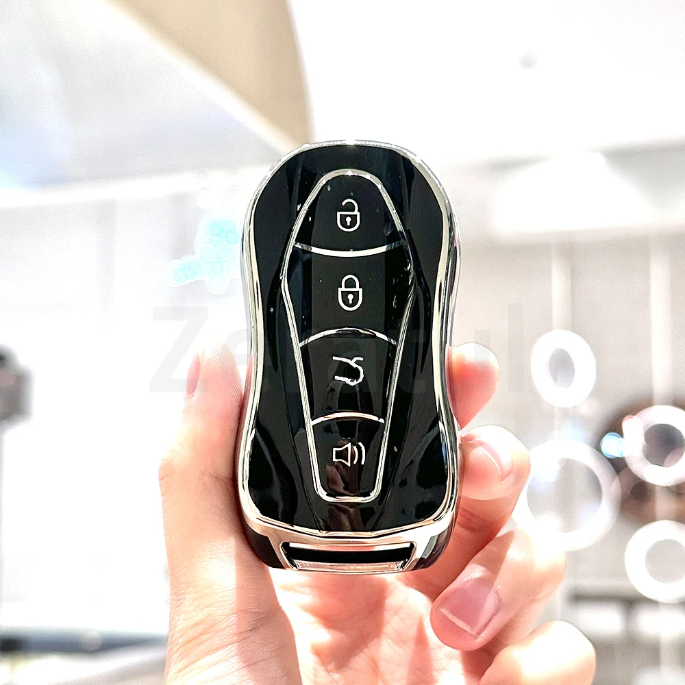 4 زر بولي TPU سيارة قذيفة فوب حافظة مفاتيح حامي بدون مفتاح لجيلي جديد Emgrand GS X6 SUV EC7 Boyue PRO Azkarra FY11 Atlas Pro