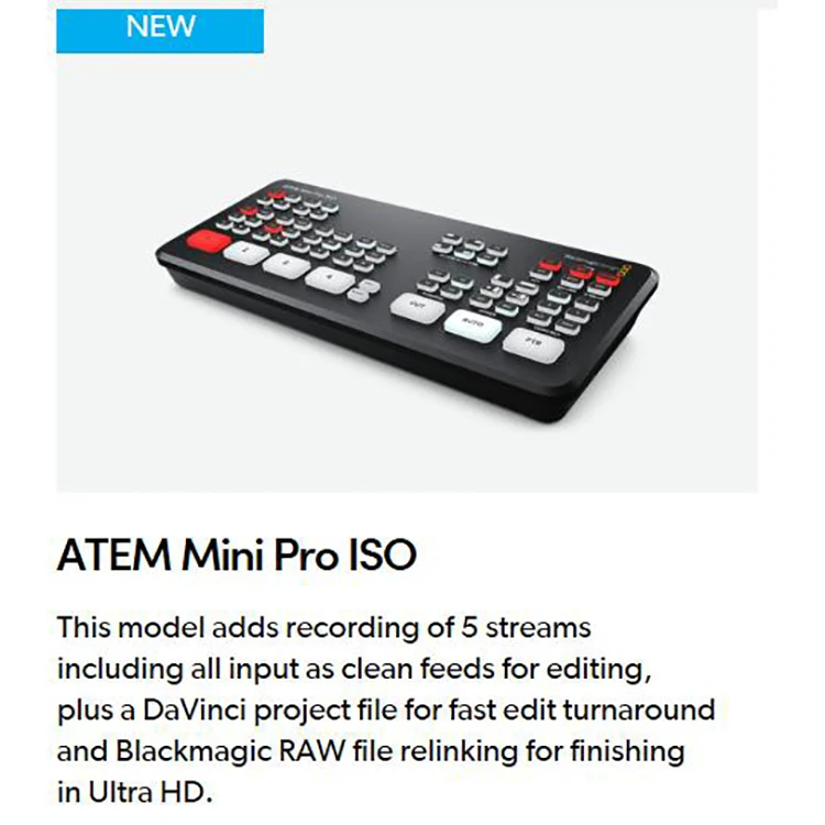 Bmd Atem Mini Pro دليل التبديل ، HD Tiktok لايف ، 4 رباعية ، 8-Way المتطرفة Iso