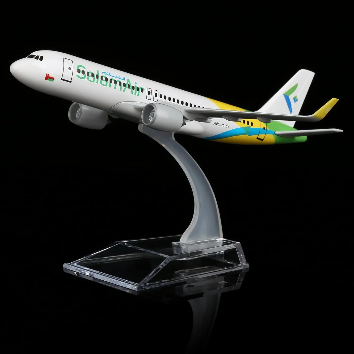 Maquette d'avion en métal moulé sous pression Salam A320 à l'échelle 1/400, 16 cm, avec support, modèle d'avion en alliage 747, cadeau pour les passionnés d'aviation
