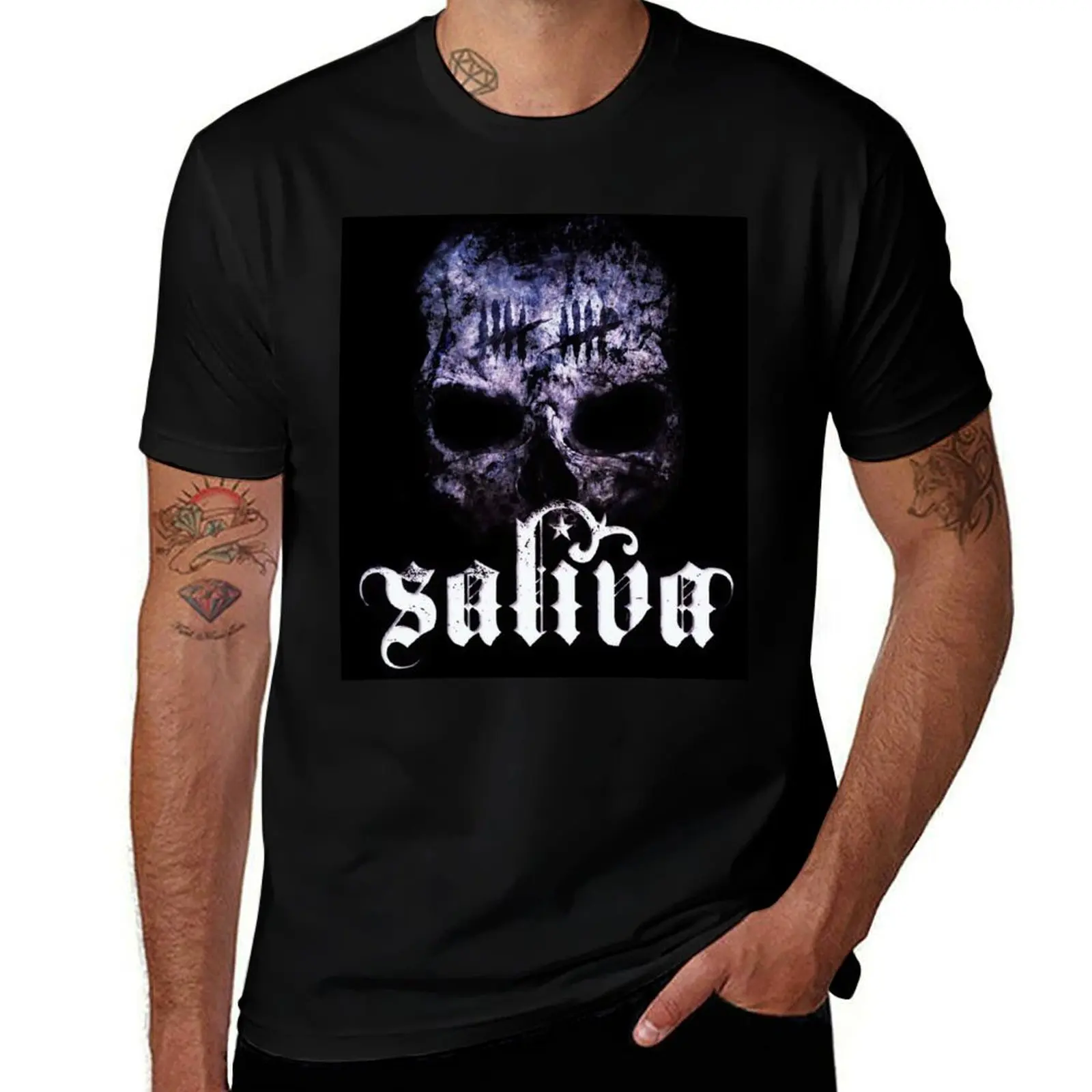 Saliva Logo Band Music T-Shirt Stain Resistant Casual Tee T-Shirt