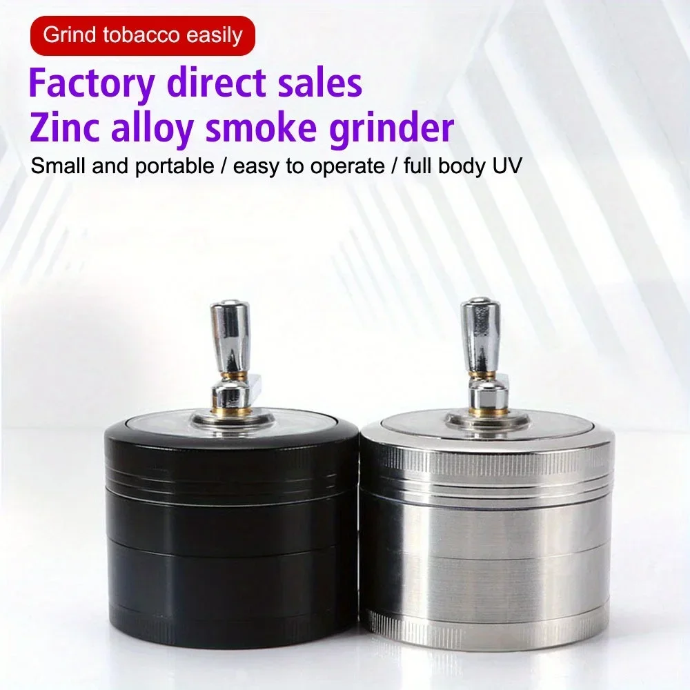 Moedor manual de ervas com cabo grande, 2.5 polegadas, especiarias, pimenta, argamassa de sal, grama crua, moedor de tabaco, acessórios para fumar cigarros