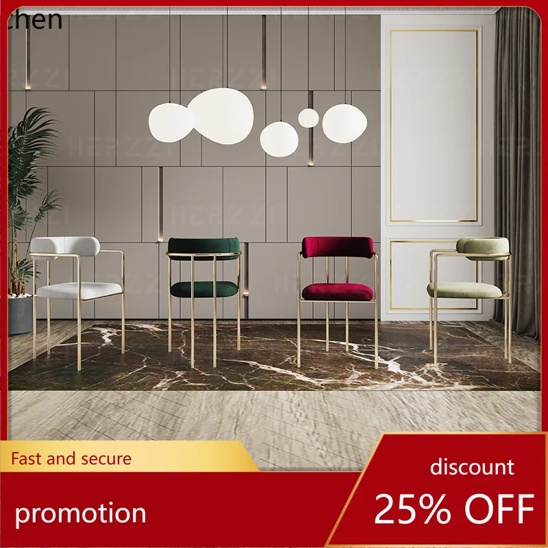 HXL gold Luxury Stainless Steel Dining Chair with Backrest and Armrests