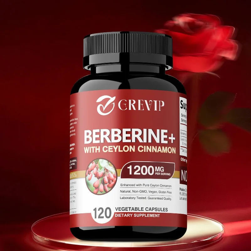 Berberine with Ceylon Cinnamon Capsules - Support Cell Energy, Helps Maintain Gastrointestinal Health, Improve Immunity, Non-GMO