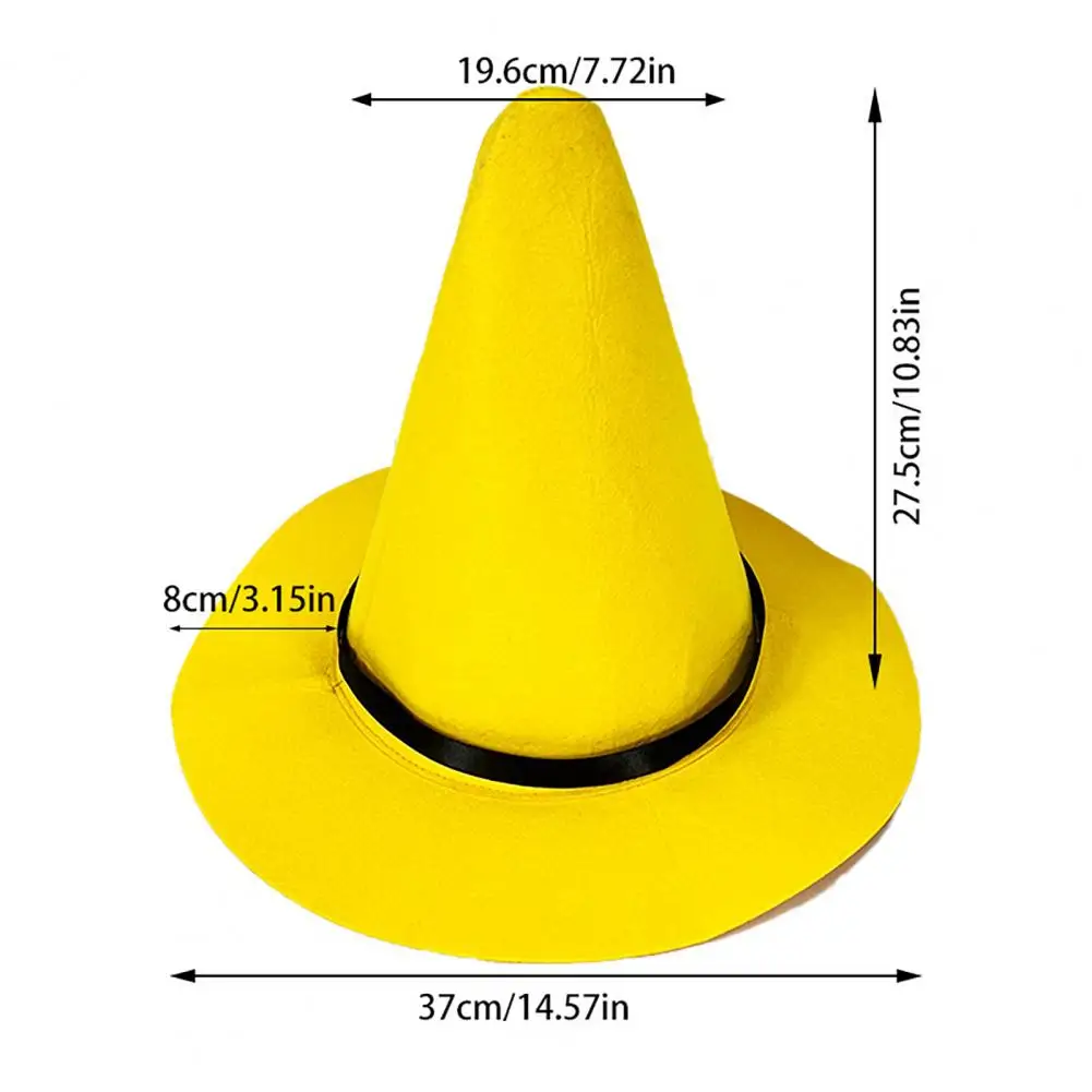 Yellow Felt Witch Hat Halloween Witch cospaly Hat Costume Hat Festival Party Headwear halloween photo Hats Event