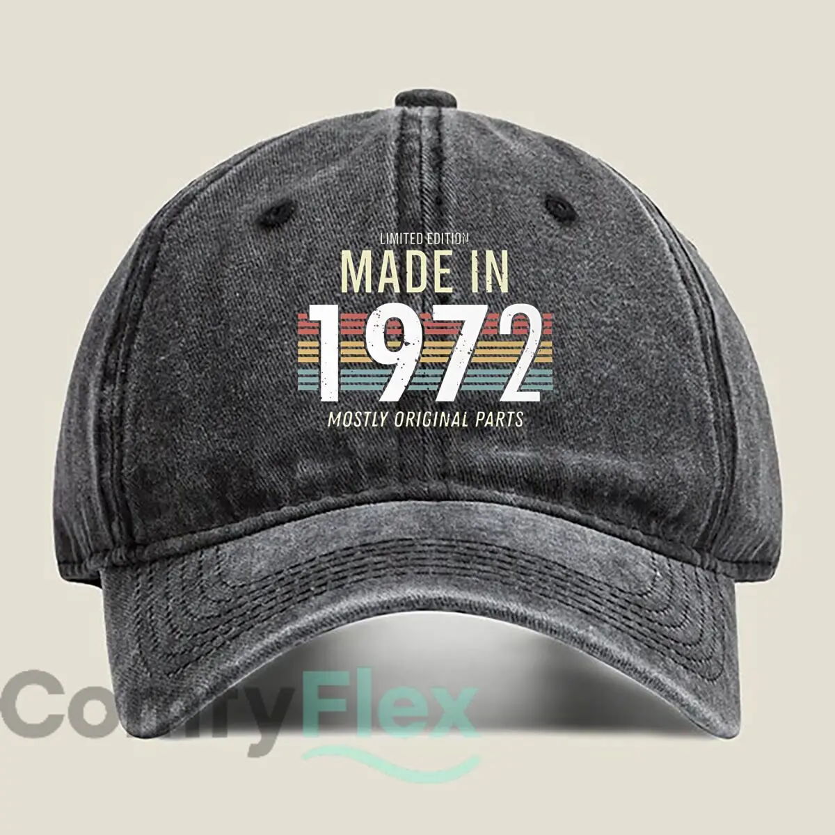 1972 Made Retro - Year - Themed Graphic Art Design Baseball Cap Men Women Distressed Washed Sun Cap Outdoor Workouts Hat