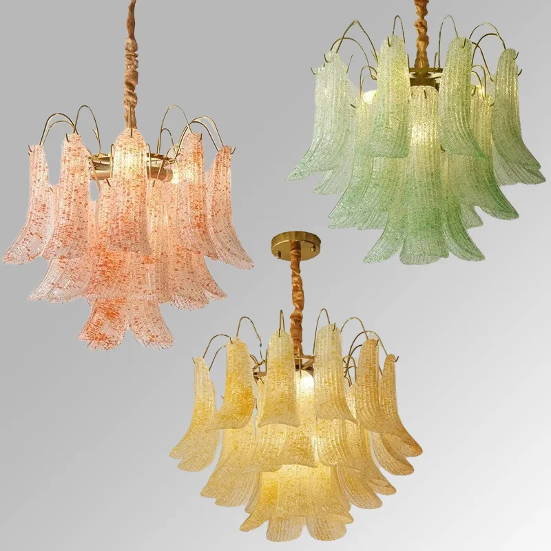 French modern glass chandelier,E14 light source,max D60cm,3-colours light,suitable for living room,can be customised