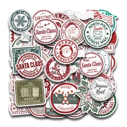 50pcs Christmas Stamps Graffiti Stickers for Envelope,DIY Crafts,Scrapbook, Self Adhesive Gift Sealing Sticker, Christmas Decor