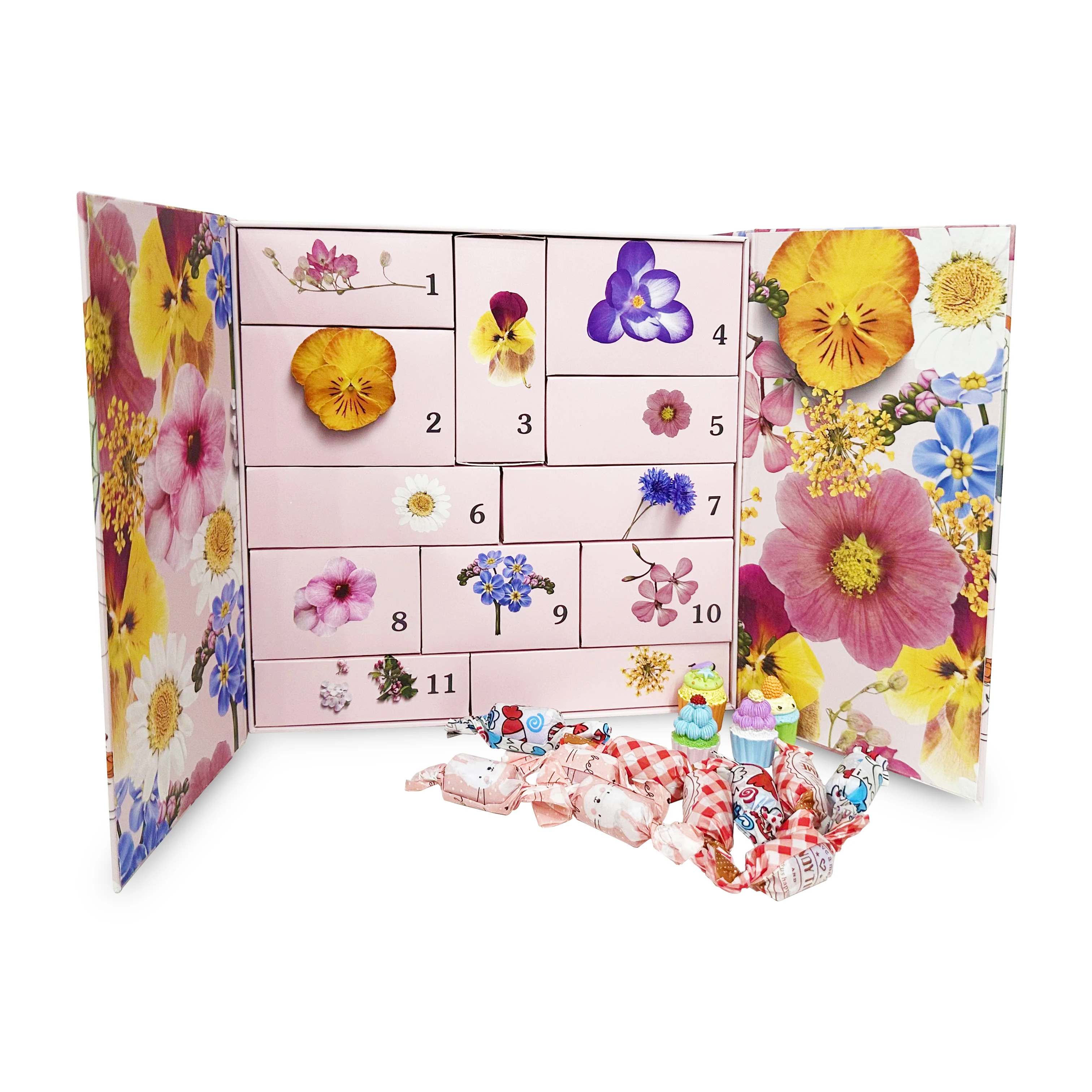 Customization.Factory Wholesale Recyclable Packaging Box Empty Jewellery 12 Day Advent Calendar Box Empty Custom logo
