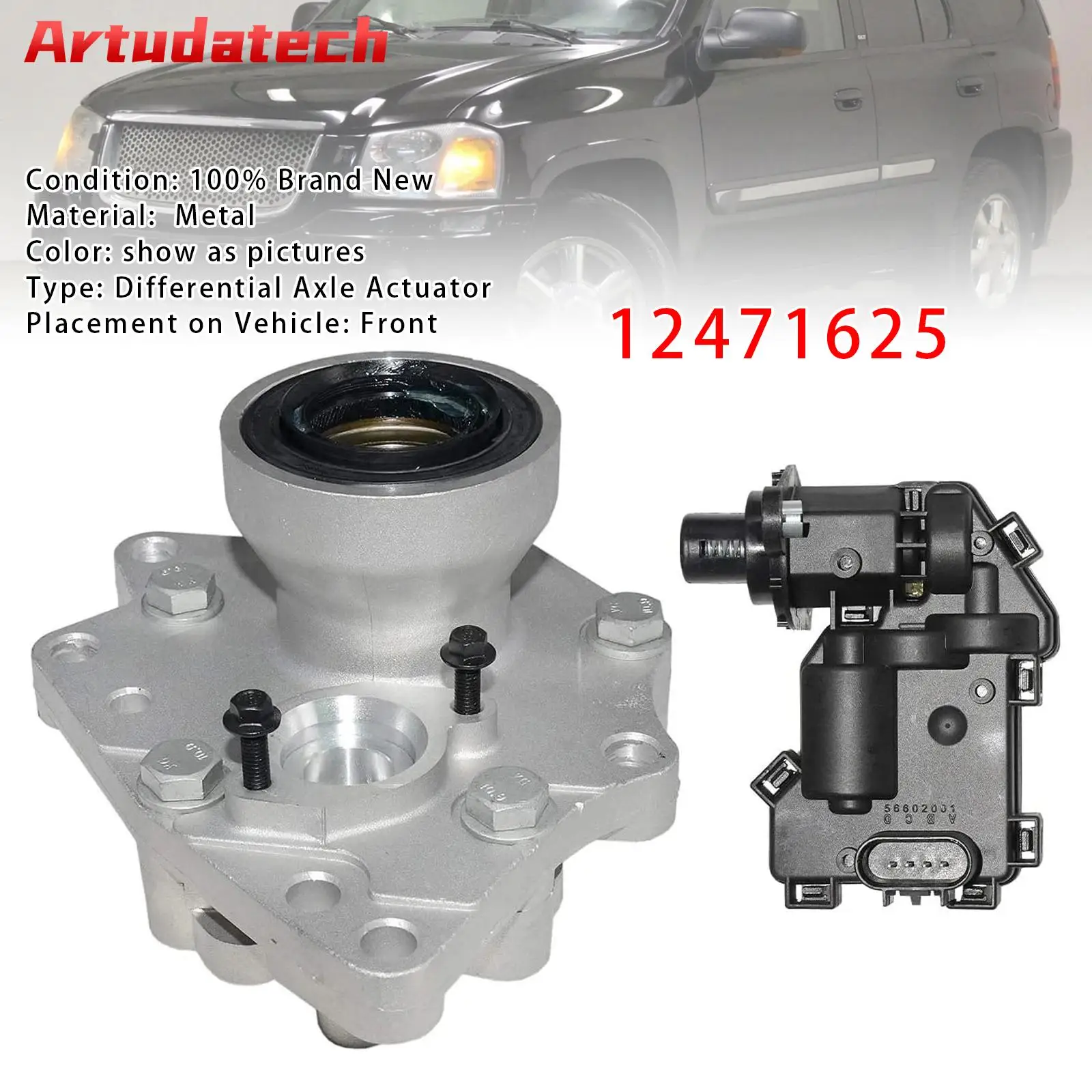 Artudatech 4WD Front Differential Axle Actuator Disconnect Housing For Trailblazer 2002 2003 2004 2005 2006 2007 2008 2009