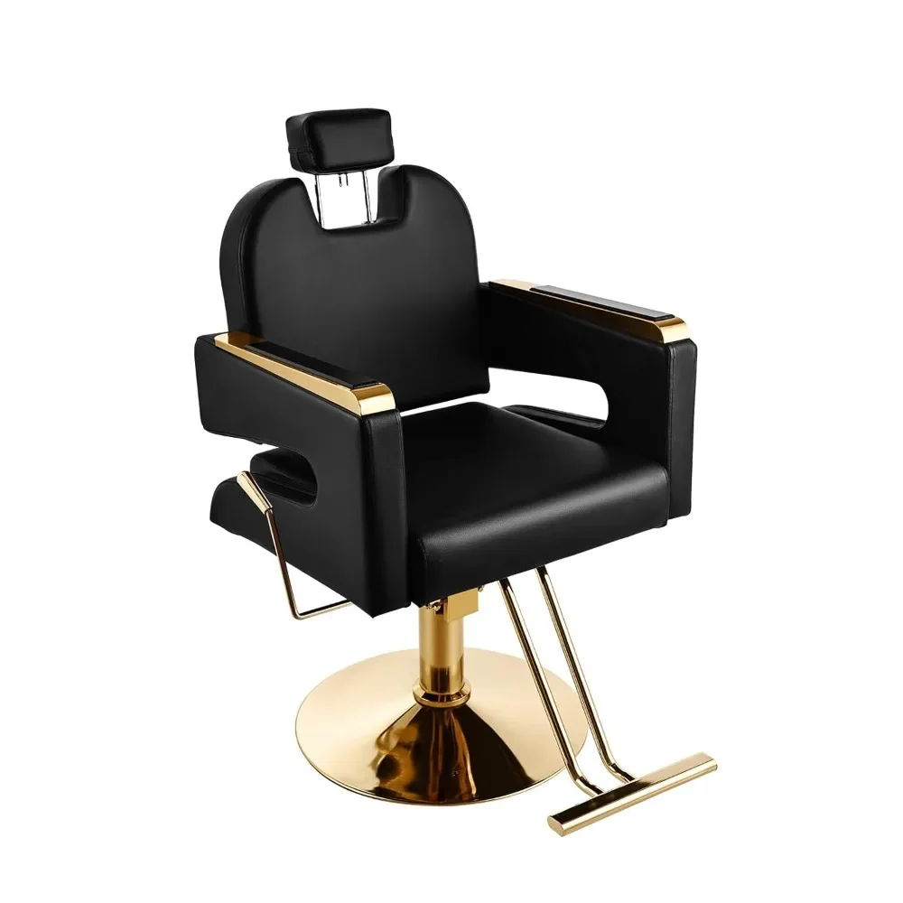 

360° Swivel Salon Barber Chair Multi-Function Stylist Seat with Shampoo Design for Barbershop Hair Salon